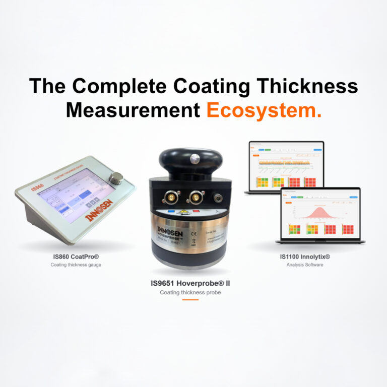 The Complete Coating Thickness Measurement Ecosystem the complete coating thickness measurement ecosystem featuring Innosen gauges, probes, and equipment.