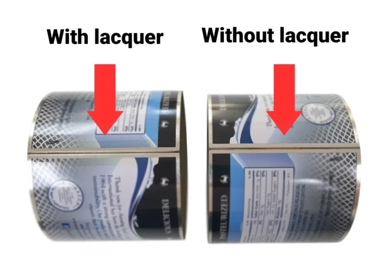 Side seam with and without lacquer 3-piece can bodies compared: side seam with lacquer (left) and without lacquer (right)